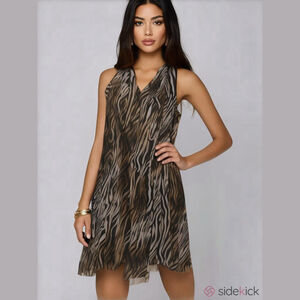 NWT Premise Sleeveless Zebra Print Dress L